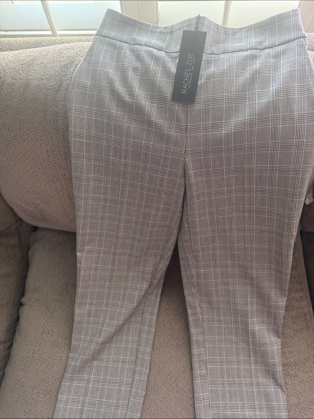 Rachel Zoe Gray Plaid Trousers